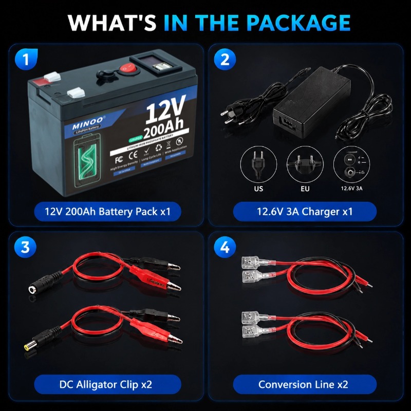 12V 200Ah LiFePO4-batterij, ge - Fish Finder Charger recensie en prijs