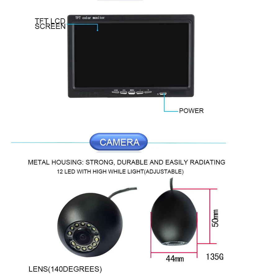 20m kabel 7'' 1000TVL HD water - Underwater Camera recensie en prijs